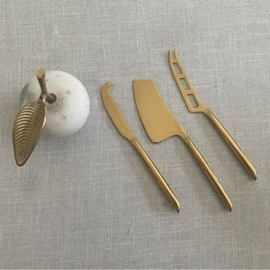 Viski Gold Plated Cheese Knife Set NWOB 🧀 🍷